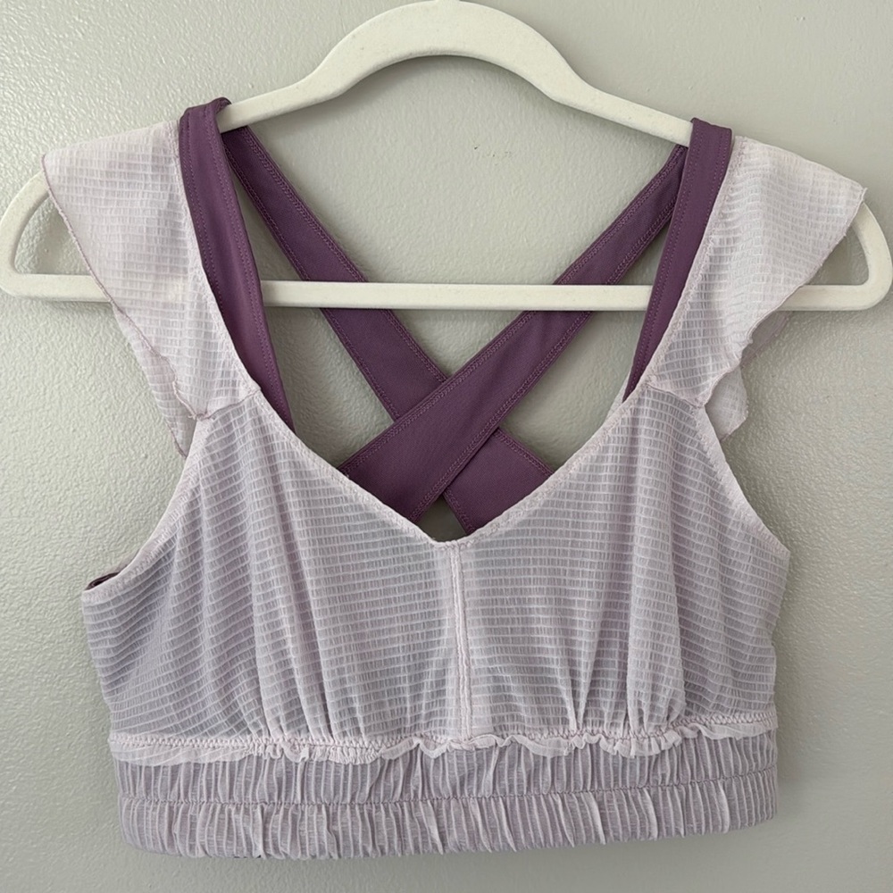 Free People Lavender & Purple Crossback Sports Bra